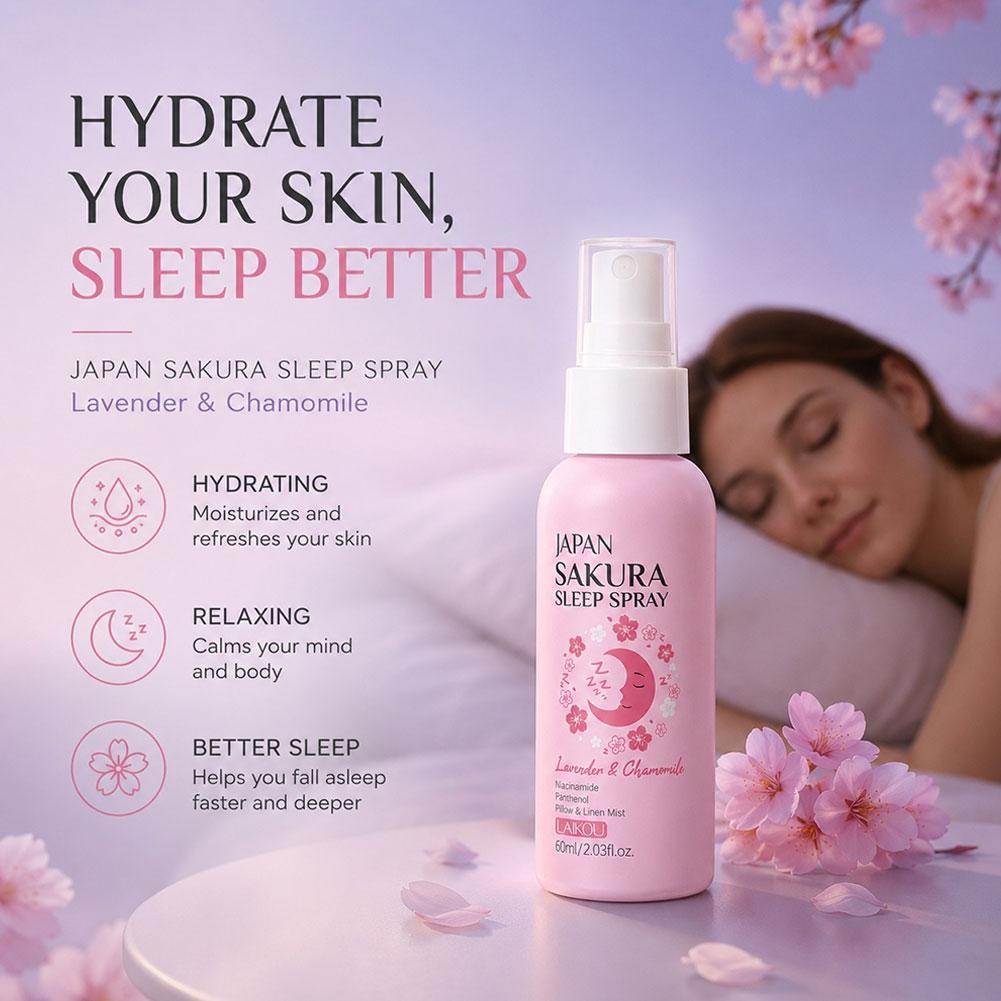 Lavender Pillow Spray - LAIKOU Japan Sakura Schlafkissen-Spray, Lavendel Beruhigendes