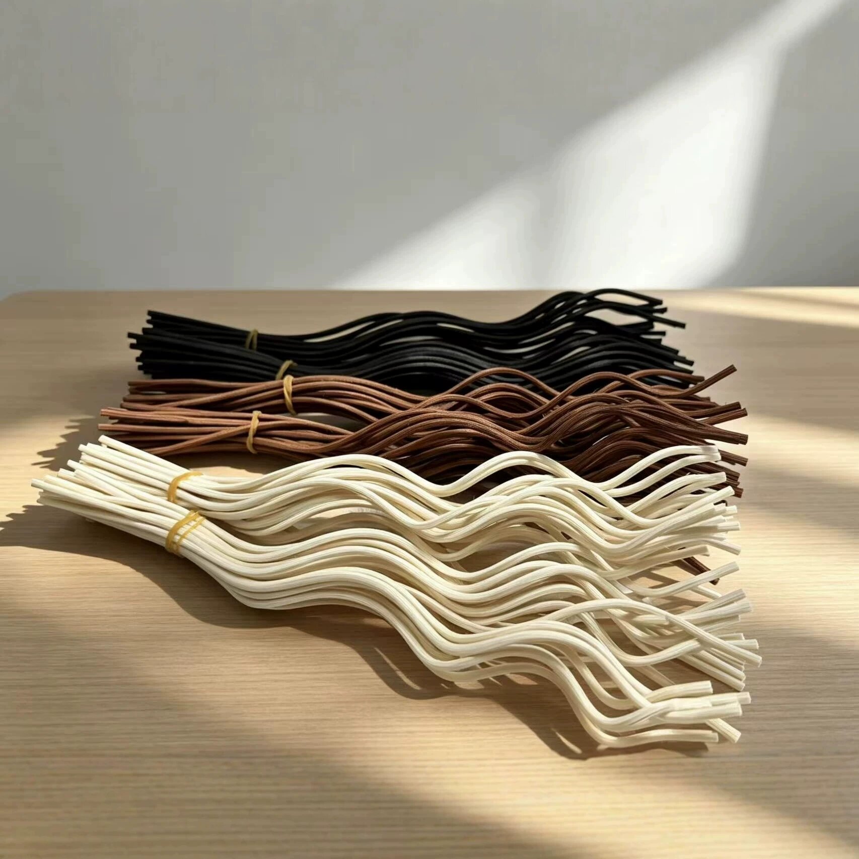 Home Fragrance Diffuser Sticks - 20 Stück Rattan-Duftstäbchen, lange gewellte Stäbchen