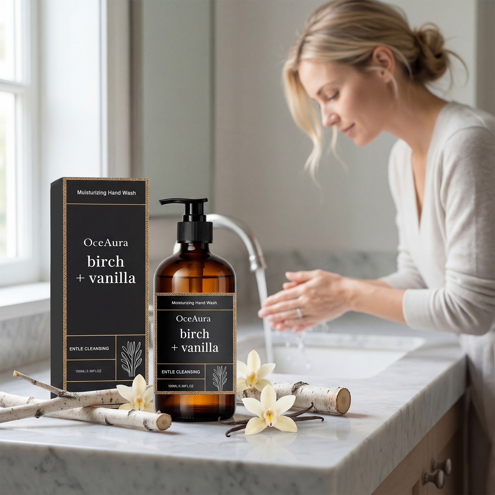 Lavender Pillow Spray - Feuchtigkeitsspendende Handseife mit Vanilleextrakt, pflegende Flüssigseife,