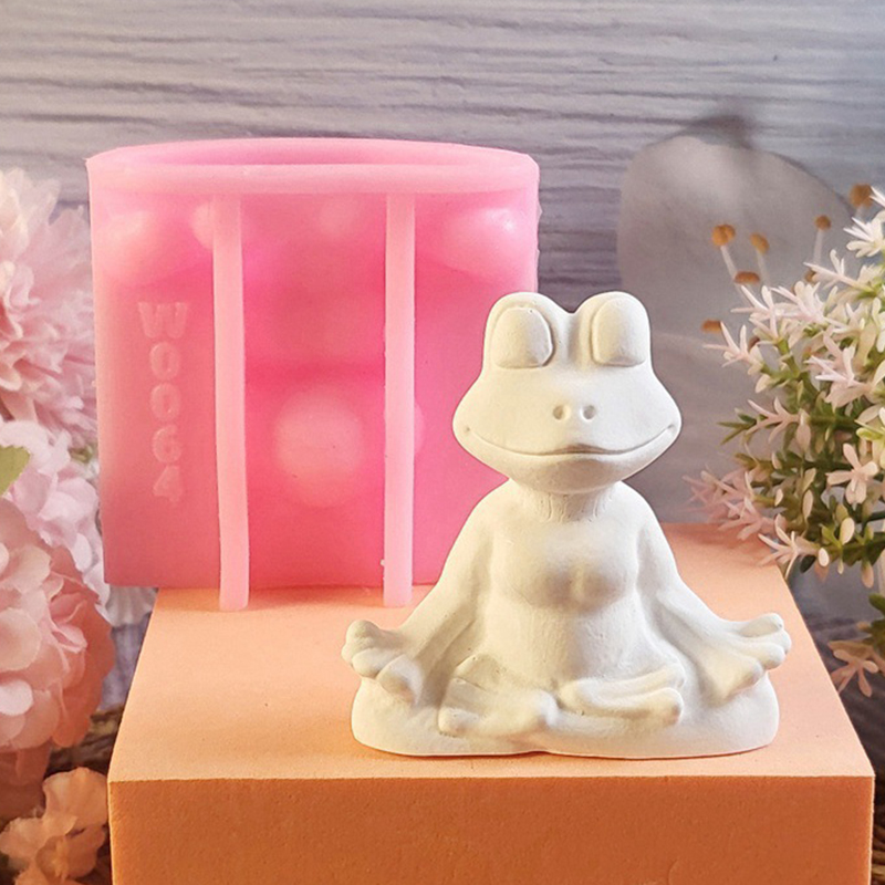 Gel Air Freshener - 1 Stück, Yoga-Frosch-Form Duftkerzen-Silikonform DIY Gips-Ornament