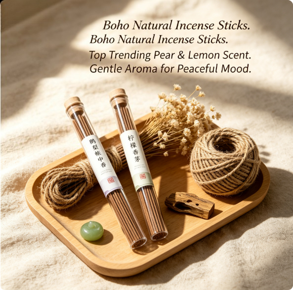 Home Fragrance Trends - Bestseller Natürliches Räucherstäbchen-Set Trendiges Zitronen-Birnen-Aroma Reines