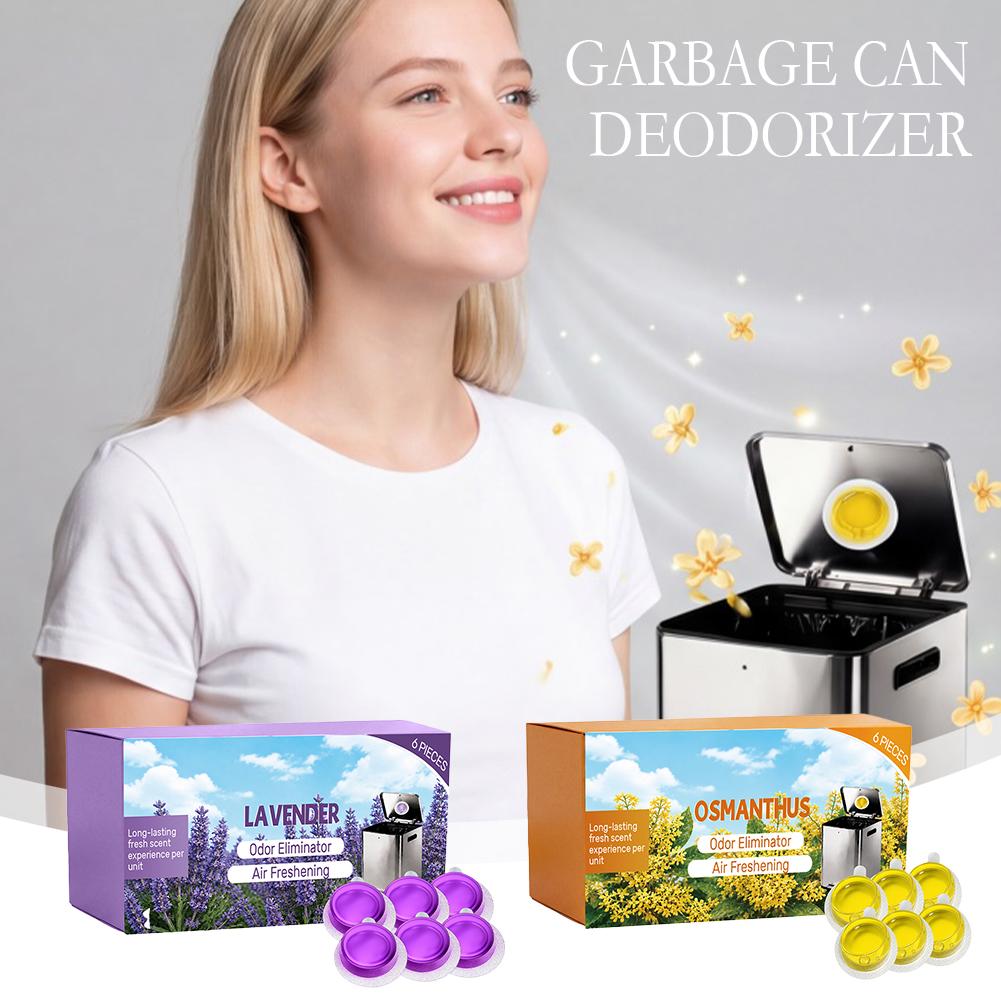 Gel Air Freshener - 6er-Pack Mülleimer-Deo-Sticks mit Lavendel-/Zitrusduft, selbstklebendes Gel-Lufterfrischer,